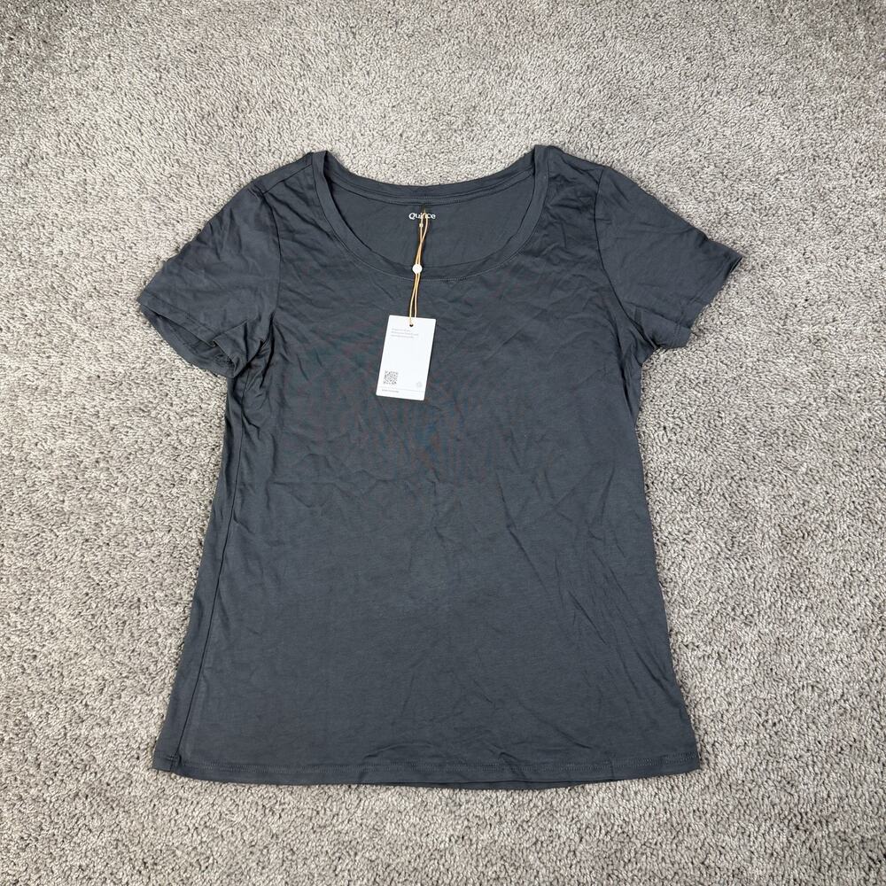 Quince Shirt Womens M Gray Scoop Neck Basic Tagless Cotton Modal Jersey